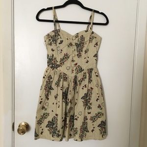 Hell Bunny Floral Skulls Elaine Mini Pinup Dress